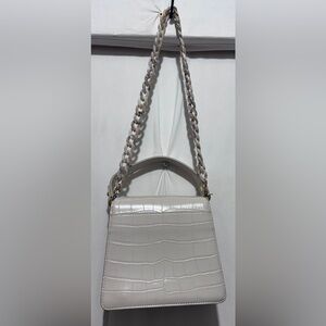 NWT JW PEI Cream Croc-Embossed Shoulder Bag